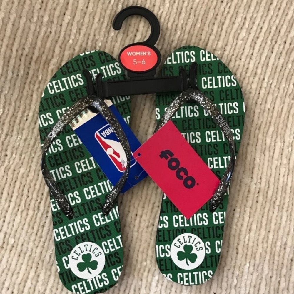 Boston Celtics flip flops